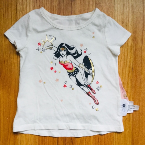 Gap Wonder Woman T Shirt Tee Cape 2 Yrs 